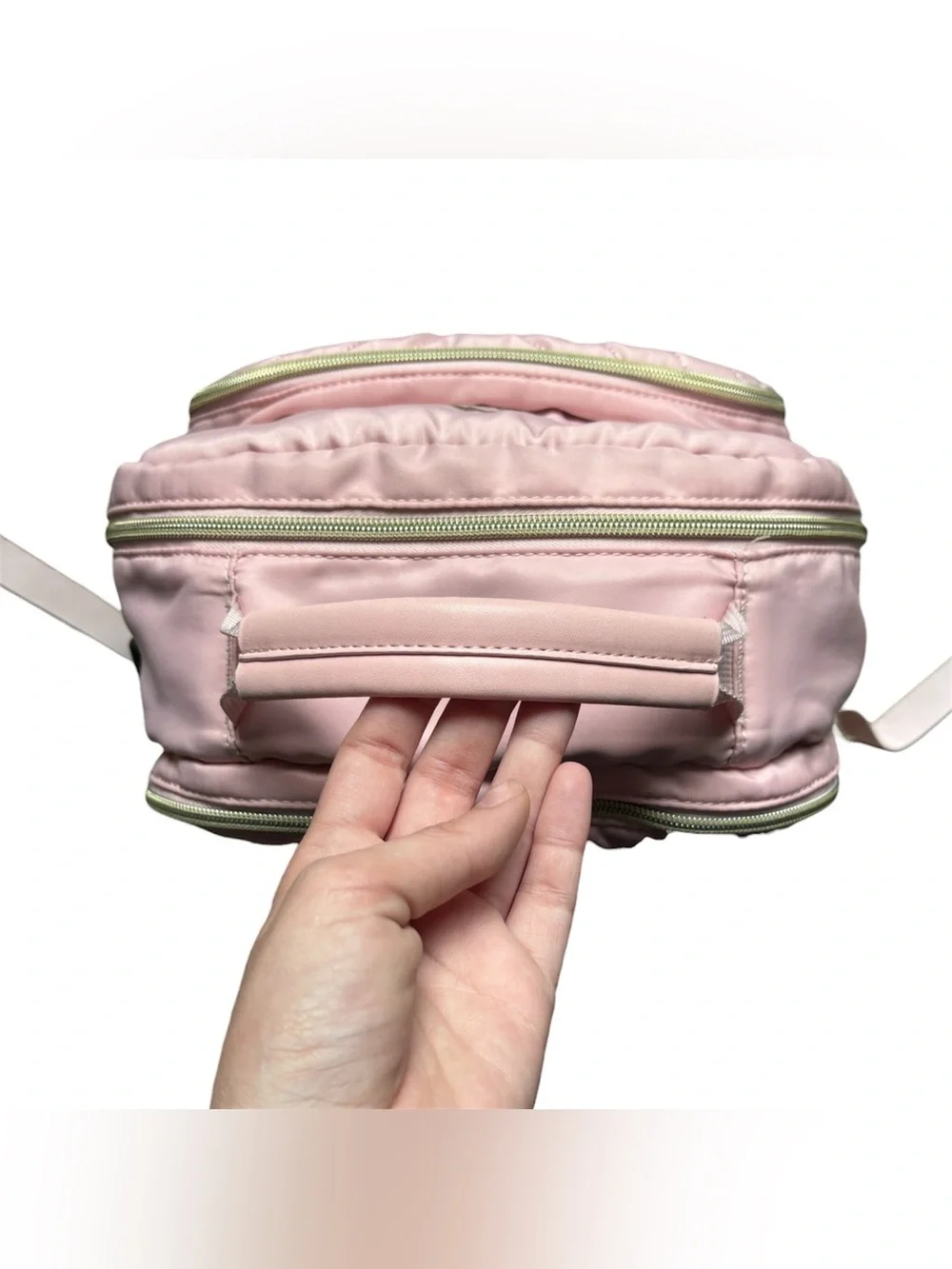 Matein Pink Quilted Backpack Zip Closure Pockets Padded Straps Top Handle